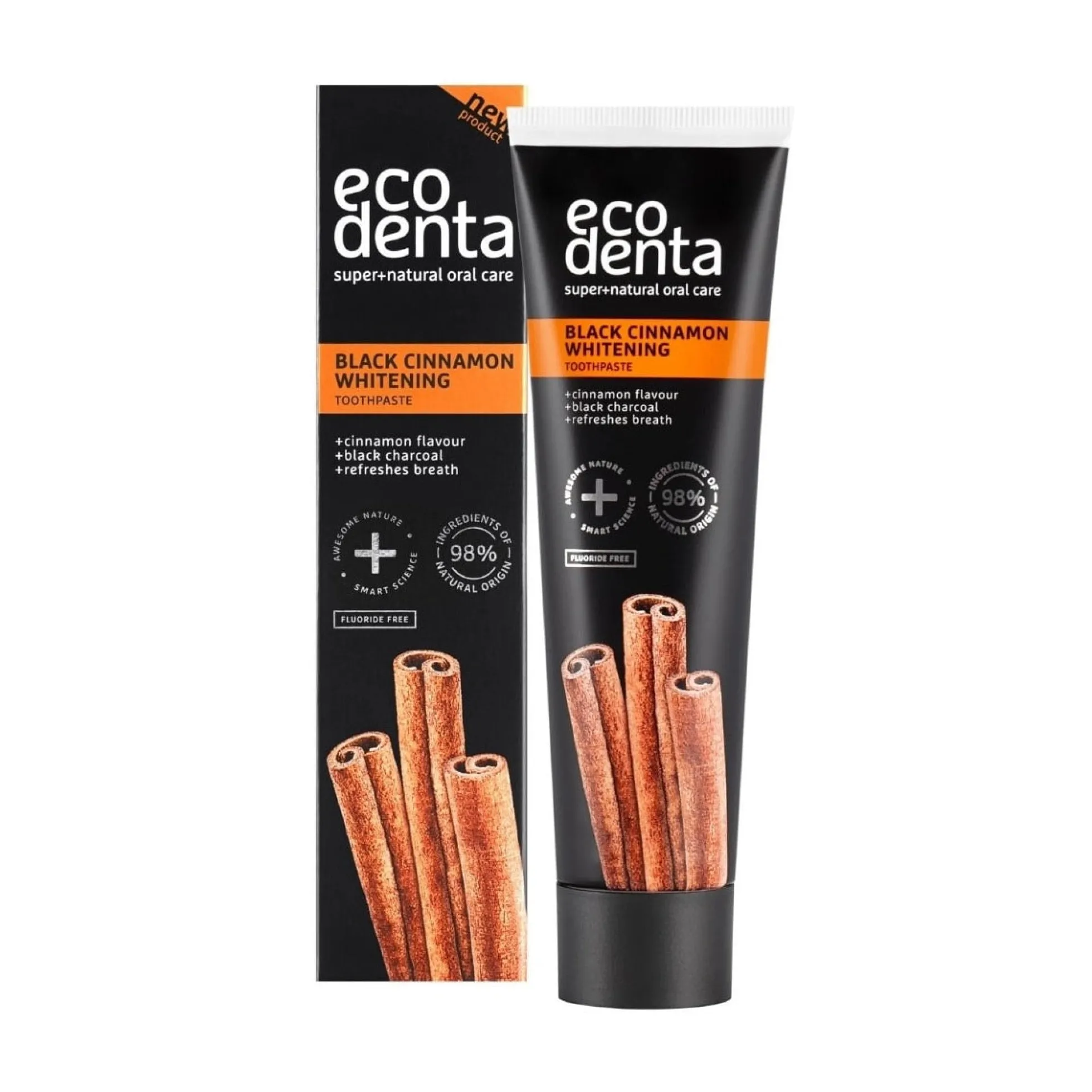 Pasta dental Negra Blanqueadora con Canela EcoDenta 100 ml