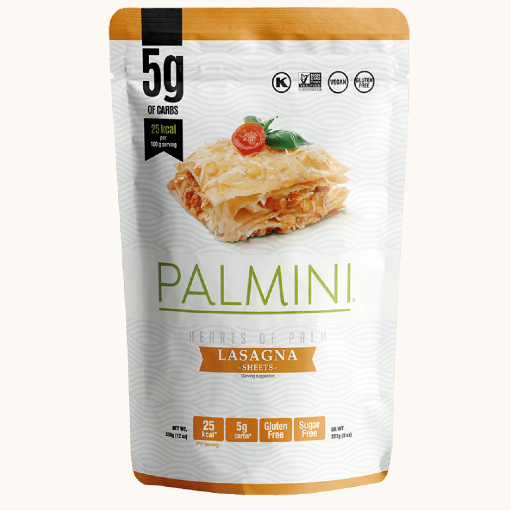 Pasta Lasagna de palmito Palmini 338 g
