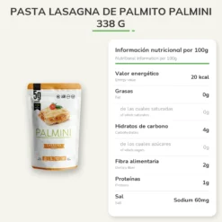 Pasta Lasagna de palmito Palmini 338 g