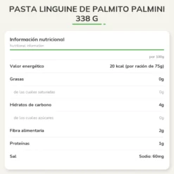 Pasta Linguine de palmito Palmini 338 g