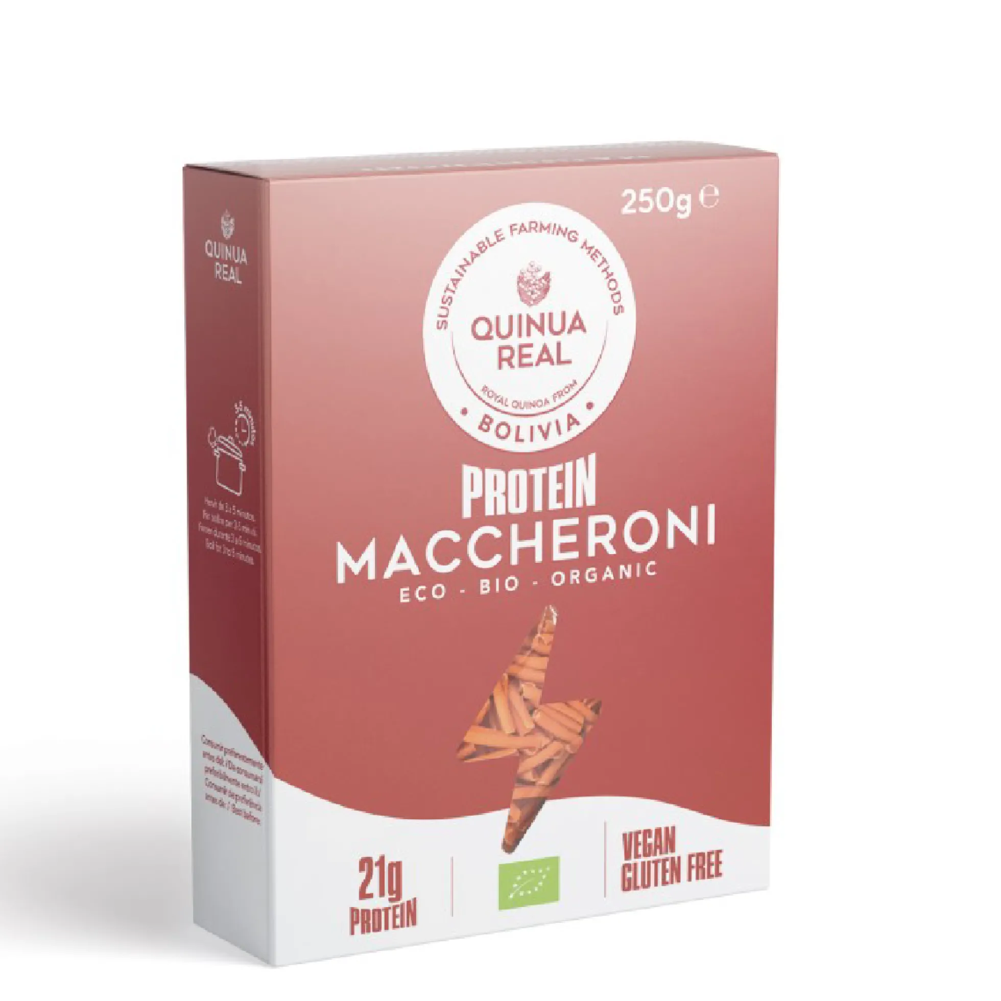 Pasta proteica Macheroni de Quinoa Real, Arroz y Lentejas Sin Gluten Quinua Real 250 g