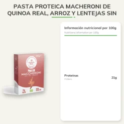 Pasta proteica Macheroni de Quinoa Real, Arroz y Lentejas Sin Gluten Quinua Real 250 g