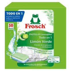 Pastillas Lavavajillas todo en 1 Limón Frosch 50 piezas