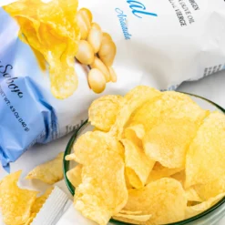 Patatas Fritas Artesanas | Pack Patatas Con Aceite De Oliva Virgen | 5x120g Bolsas Con Sal Marina + 5x14og Sin Sal