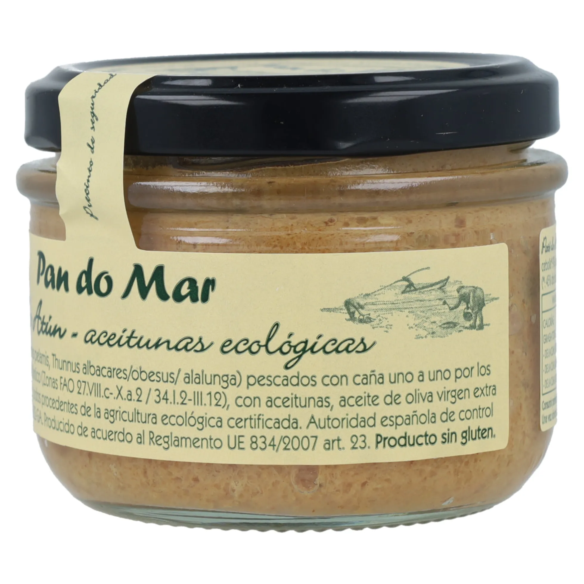 Paté de atún con aceitunas ecológicas en Vidrio Pan do Mar 125g