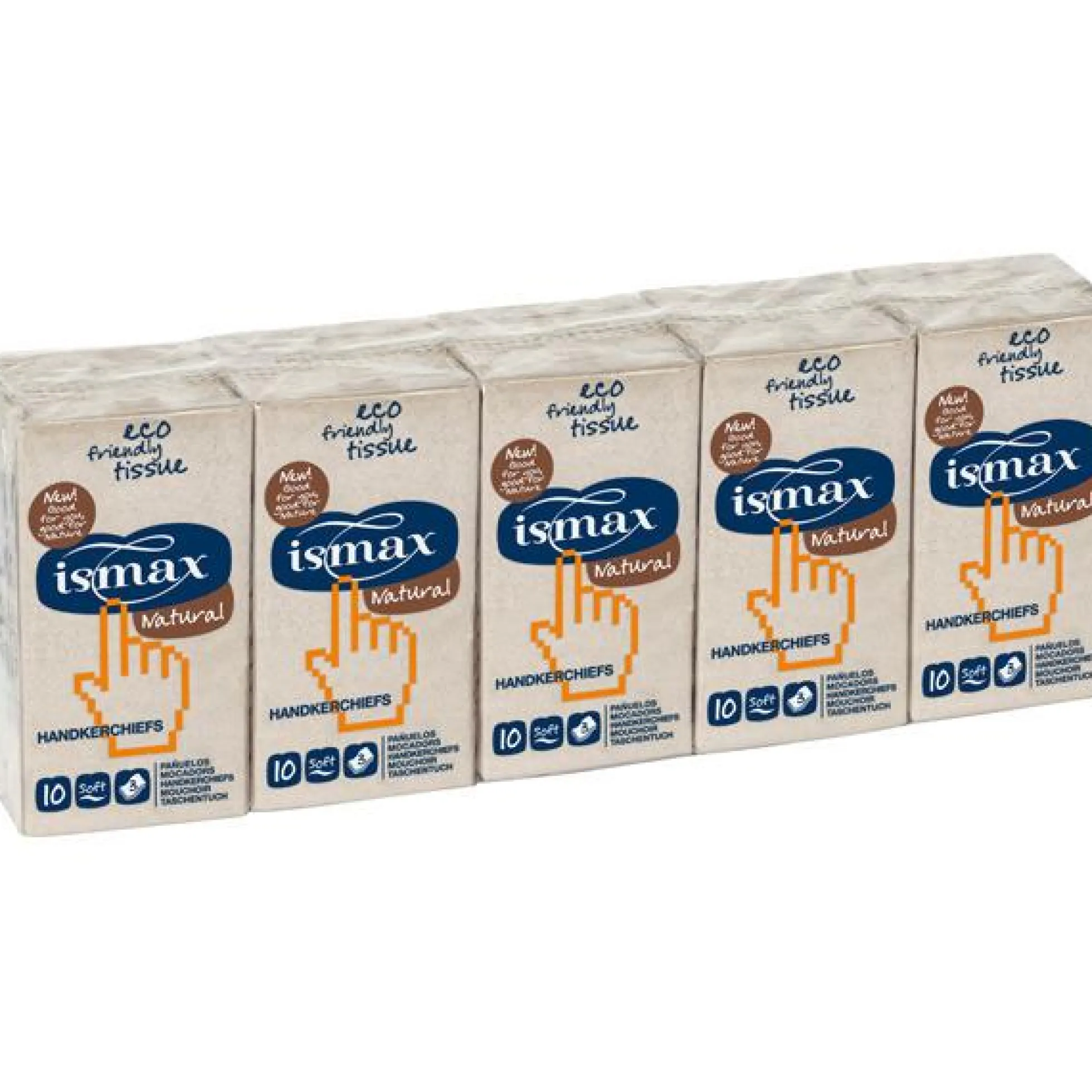 Pañuelos de bolsillo ecológicos Ismax 10x10 uds