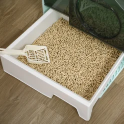 Pawhut Arenero Cubierto Para Gatos Con Bandeja Extraíble Pala Filtro 47x45x42 Cm