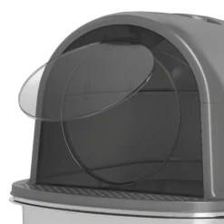 Pawhut Arenero Para Gatos Cubierto De Acero Inoxidable Con Pala Gris Oscuro