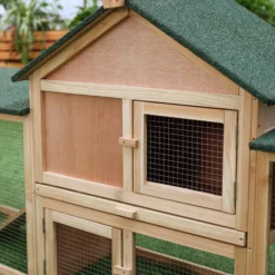 Pawhut Conejera De Exterior Para 2-4 Conejos Con Techo Asfáltico Bandeja Natural