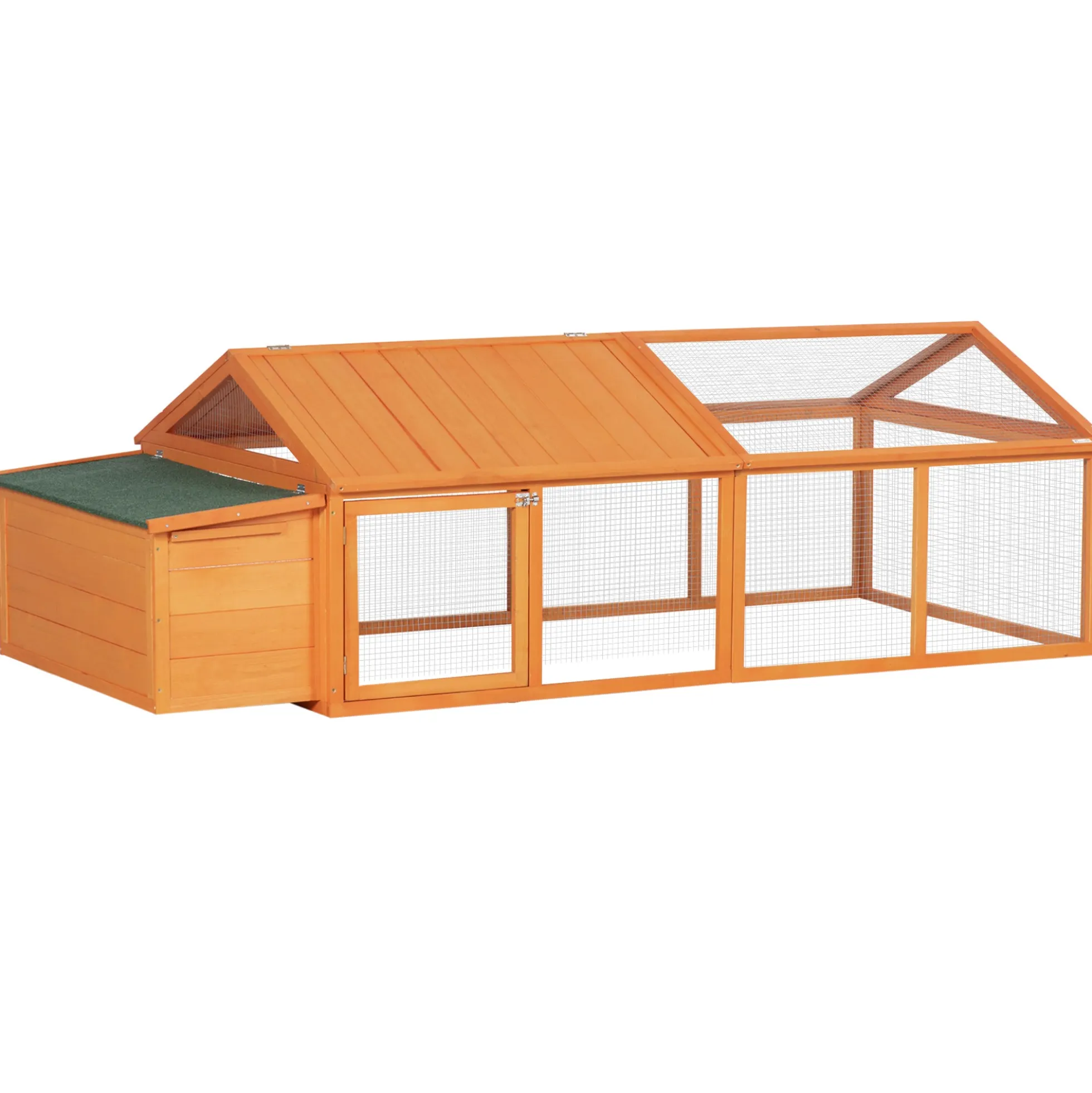Pawhut Gallinero De Madera De 2 Pisos Para 4-8 Gallinas 240x112,5x76 Cm Natural