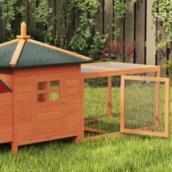 Pawhut Gallinero De Madera Exterior Con Nidos Corral 196x76x97 Cm Naranja