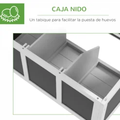 Pawhut Gallinero De Madera 147x93,5x89,5 Cm Con Bandeja Extraíble Gris Oscuro