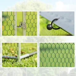 Pawhut Gallinero Para Exterior 2,8x1,7x1,9 M Para 5-8 Gallinas Plata