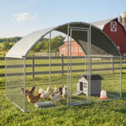 Pawhut Gallinero Para Exterior 2,8x1,7x1,9 M Para 5-8 Gallinas Plata