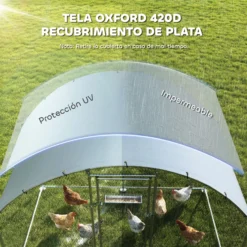 Pawhut Gallinero Para Exterior 2,8x1,7x1,9 M Para 5-8 Gallinas Plata