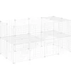 Pawhut Jaula Para Animales Pequeños Forma Personalizable 146x73x73 Cm Blanco