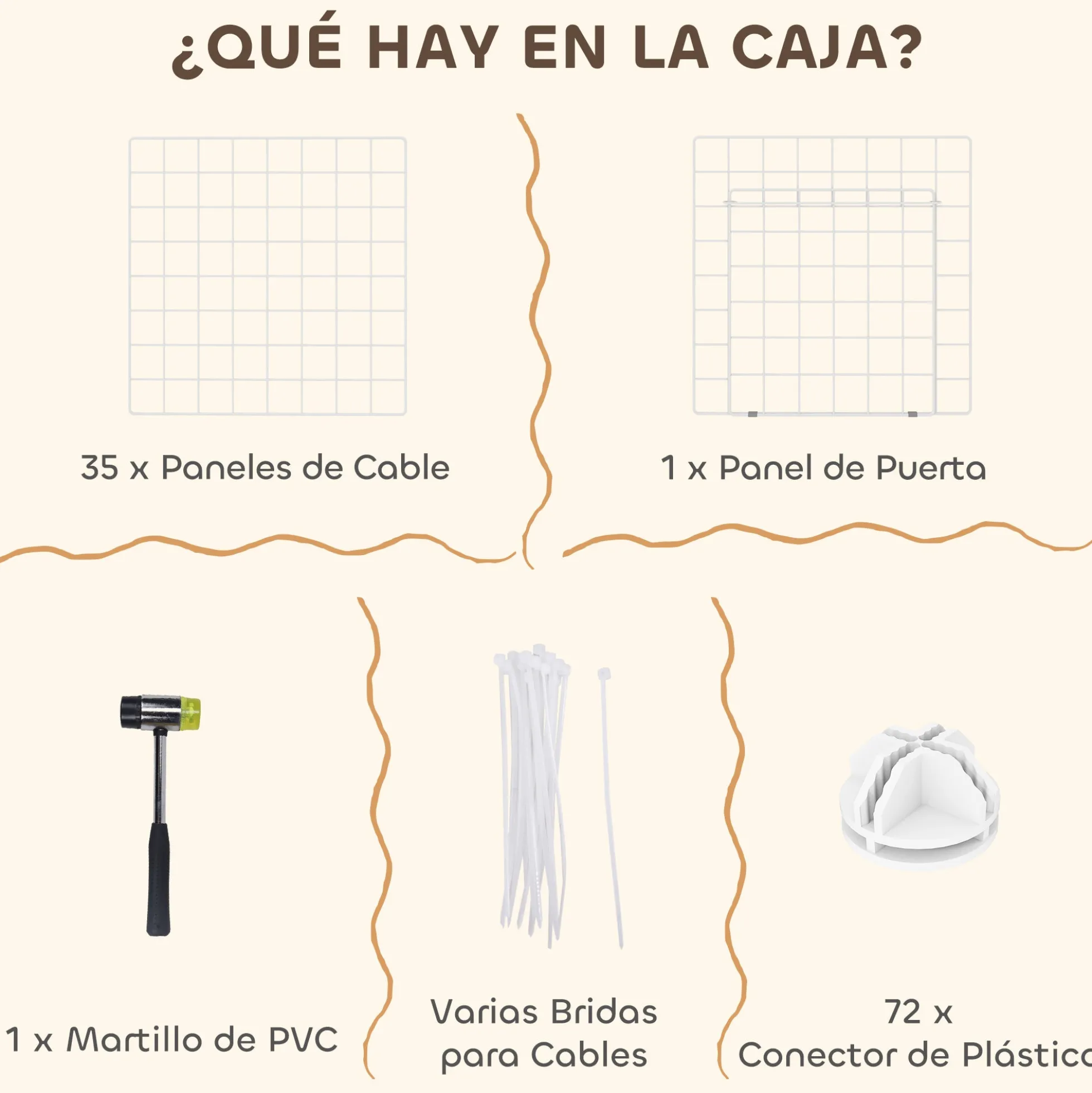 Pawhut Jaula Para Animales Pequeños Forma Personalizable 146x73x73 Cm Blanco