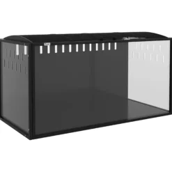 Pawhut Jaula Para Hámster Grande 105x51x53 Cm Con Tapa Ventilada Abatible Negro