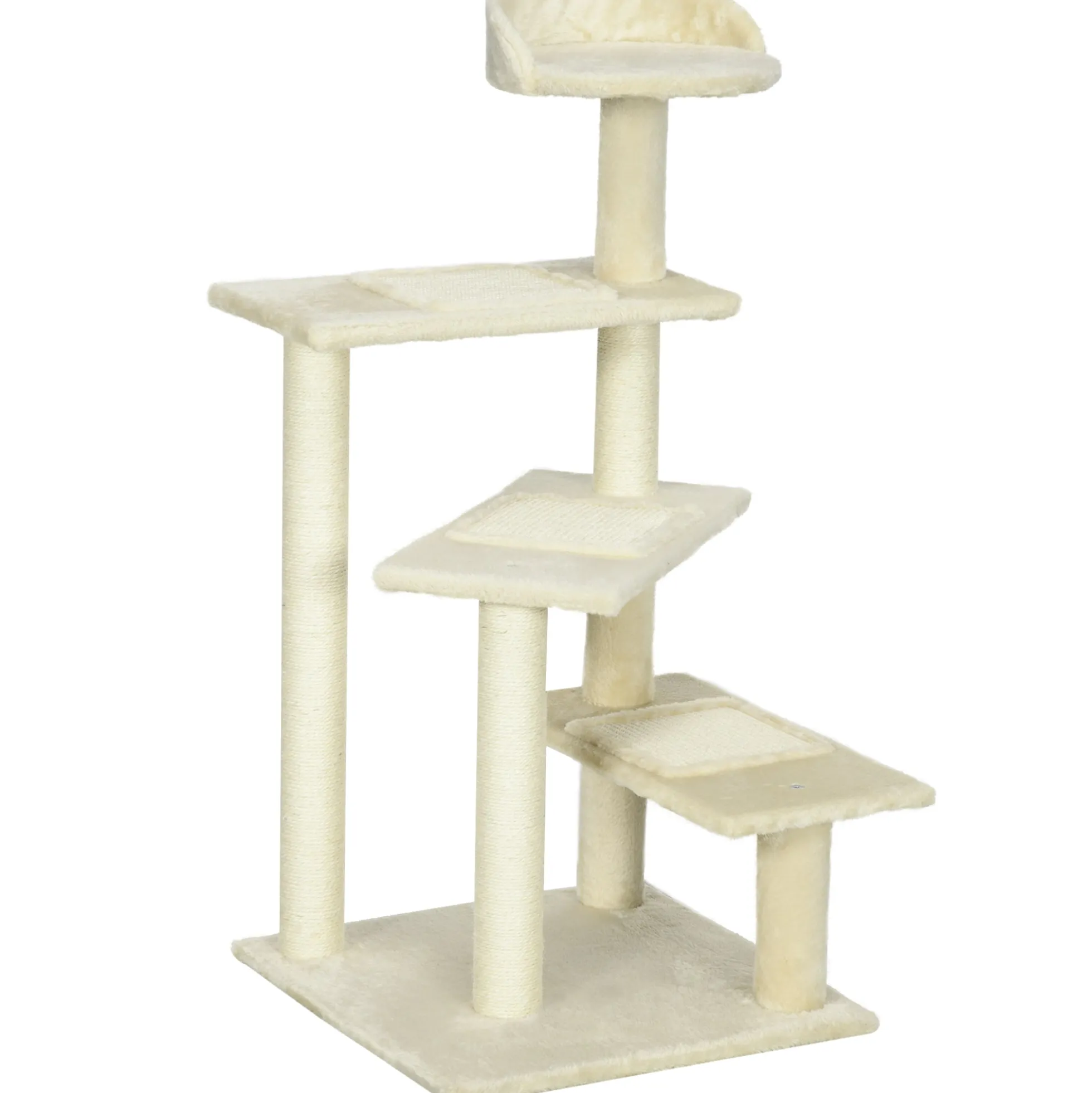 Pawhut Árbol Para Gato Rascador Grande 50x50x100 Cm Con Poste Cama Plataformas
