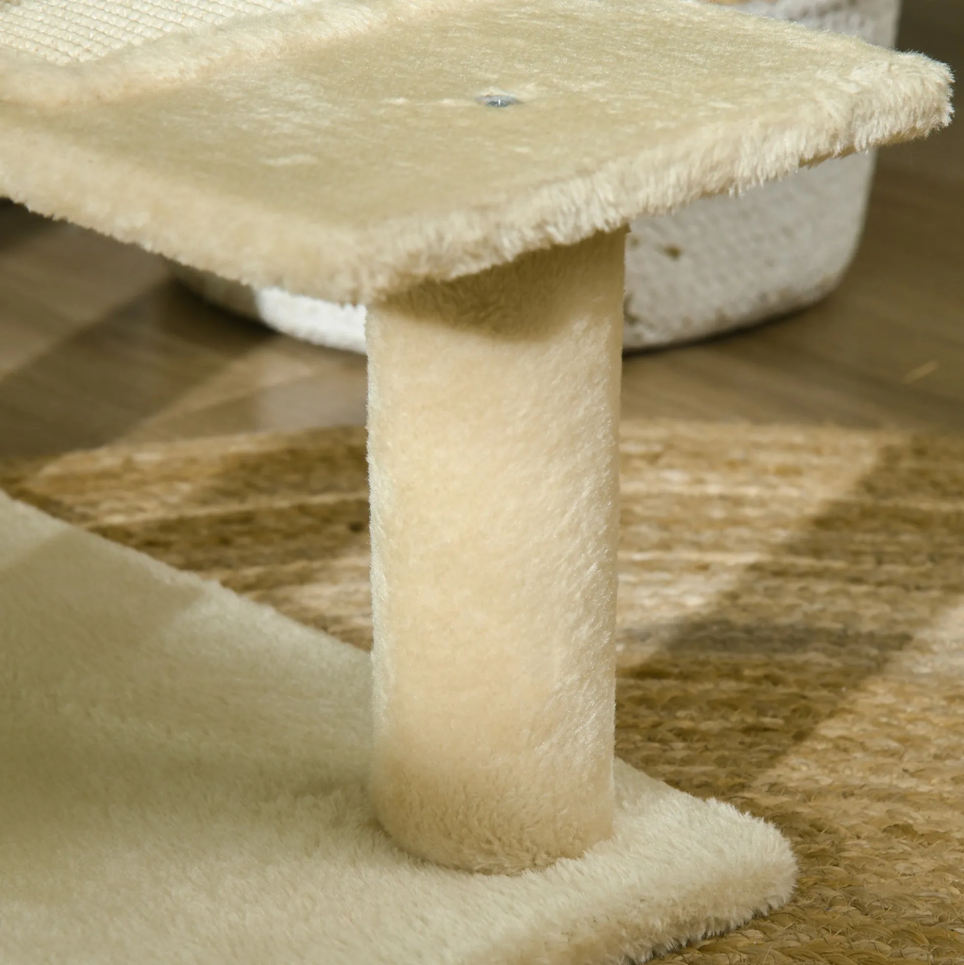 Pawhut Árbol Para Gato Rascador Grande 50x50x100 Cm Con Poste Cama Plataformas