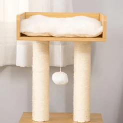 Pawhut Árbol Para Gatos Con Cueva Cama Postes Rascadores Y Cojines 35x35x81 Cm