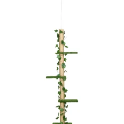 Pawhut Árbol Para Gatos Del Suelo Al Techo 37x21x202-242 Cm Con Altura Ajustable