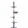 Pawhut Árbol Para Gatos De Suelo Al Techo De 230-260 Cm Con Plataformas Gris