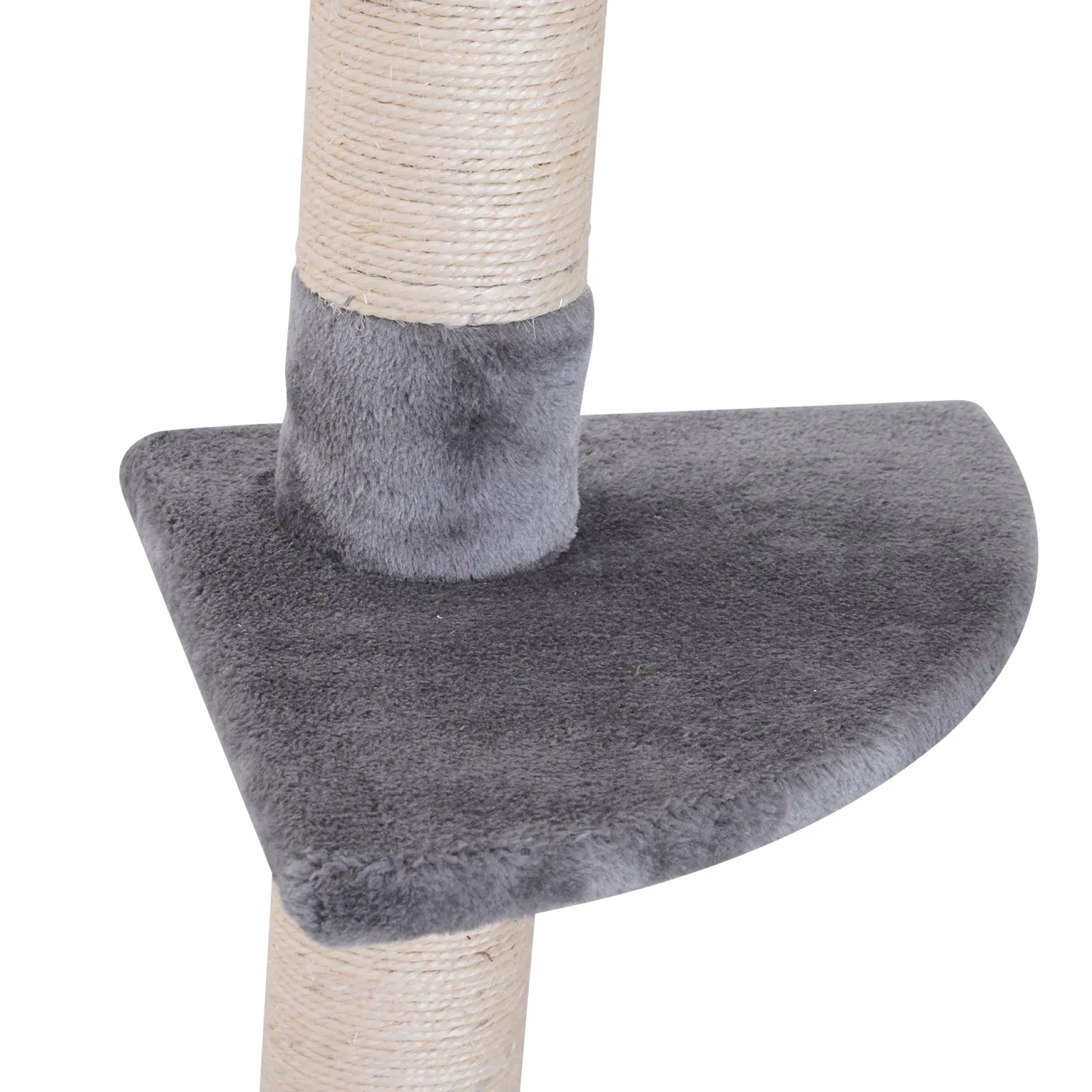 Pawhut Árbol Para Gatos De Suelo Al Techo De 230-260 Cm Con Plataformas Gris