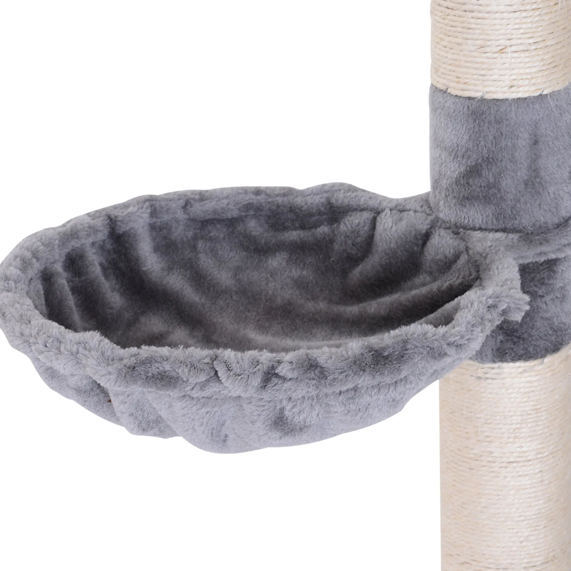 Pawhut Árbol Para Gatos De Suelo Al Techo De 230-260 Cm Con Plataformas Gris