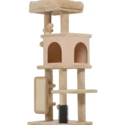 Pawhut Árbol Rascador Para Gatos Altura 104 Cm Con Almohadilla Para Rascar Beige