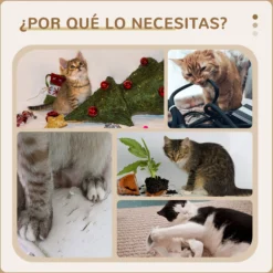 Pawhut Árbol Rascador Para Gatos Altura 44 Cm Con 2 Camas Poste Yute Gris Claro