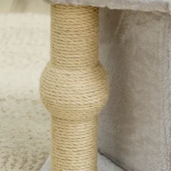 Pawhut Árbol Rascador Para Gatos Altura 66 Cm Con Cama Poste De Yute Gris Claro