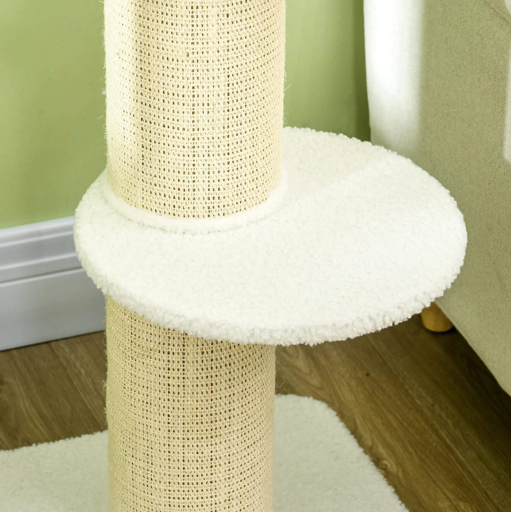 Pawhut Árbol Rascador Para Gatos Altura 91 Cm De 3 Niveles 45x45x91cm Crema