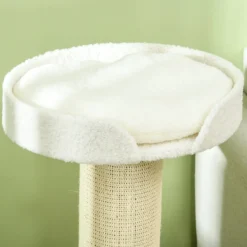Pawhut Árbol Rascador Para Gatos Altura 91 Cm De 3 Niveles 45x45x91cm Crema