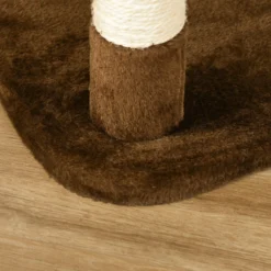 Pawhut Árbol Rascador Para Gatos Grande 65x50x153 Cm Con Hamaca Marrón
