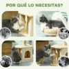 Pawhut Árbol Rascador Para Gatos Altura 66 Cm Con Cama Poste De Yute Beige