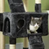 Pawhut Árbol Rascador Para Gatos Grande 49x49x173 Cm Con Múltiples Niveles Gris