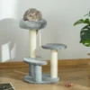 Pawhut Árbol Rascador Para Gatos Con Cama De Felpa Y Postes De Cuerda De Sisal