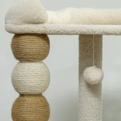 Pawhut Árbol Rascador Para Gatos Altura 76 Cm Revestimiento De Borreguillo Beige