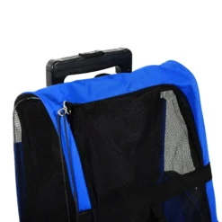 Pawhut Transportín 2 En 1 Para Mascotas Carrito Mochila Ruedas 42x25x55 Cm Azul