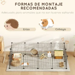 Pawhut Valla Metálica Para Mascotas Con 12 Paneles Parque Metálico Para Mascotas