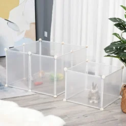 Pawhut Valla Para Animales De Metal Modulable Con 12 Paneles Cobayas Y Cachorros