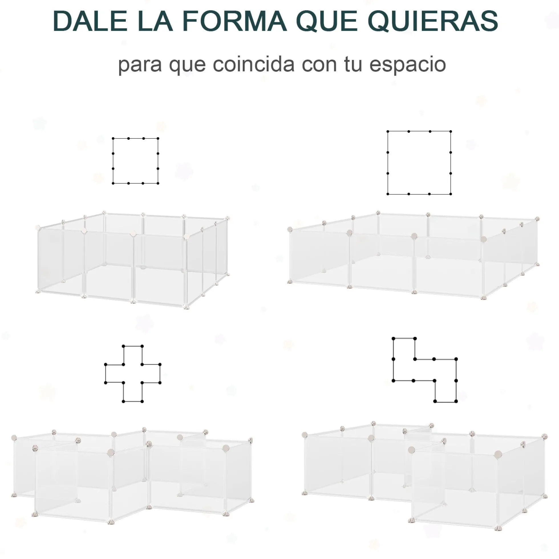 Pawhut Valla Para Animales De Metal Modulable Con 12 Paneles Cobayas Y Cachorros