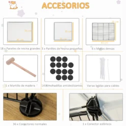 Pawhut Valla Para Animales Pequeños Diy Con 27 Paneles De Resina Alambre