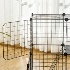 Pawhut Valla Para Animales Pequeños Diy Con 24 Paneles Para Conejos 105x105x70cm
