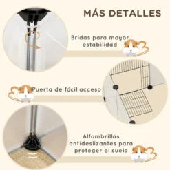 Pawhut Valla Para Mascotas Diy Con 20 Paneles De Resina 175x70x45 Cm Blanco