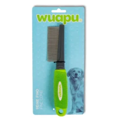 Peine Fino Wuapu, Peine Ergonómico Fino Para Perros Ideal Para Pelajes Largos, Finos Y Lisos