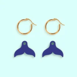 Pendientes Cola de Ballena - Aro de Acero Quirúrgico y Bañado en Oro de 18k - Nature Vibes