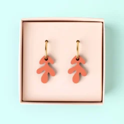Pendientes Coral - Aro de Acero Quirúrgico y Bañado en Oro de 18k - Nature Vibes