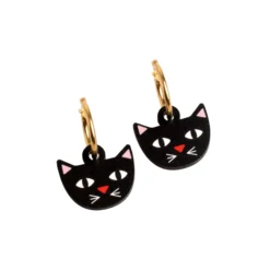 Pendientes Gato - Aro de Acero Quirúrgico y Bañado en Oro de 18k - Nature Vibes